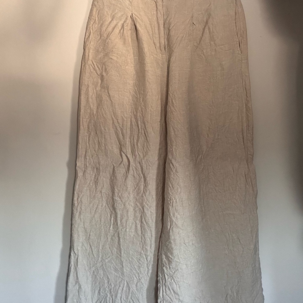 Linen Wide-Leg Pants